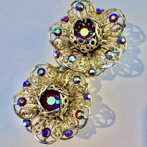 Sarah Coventry "Fashion Flower" clip-on earrings